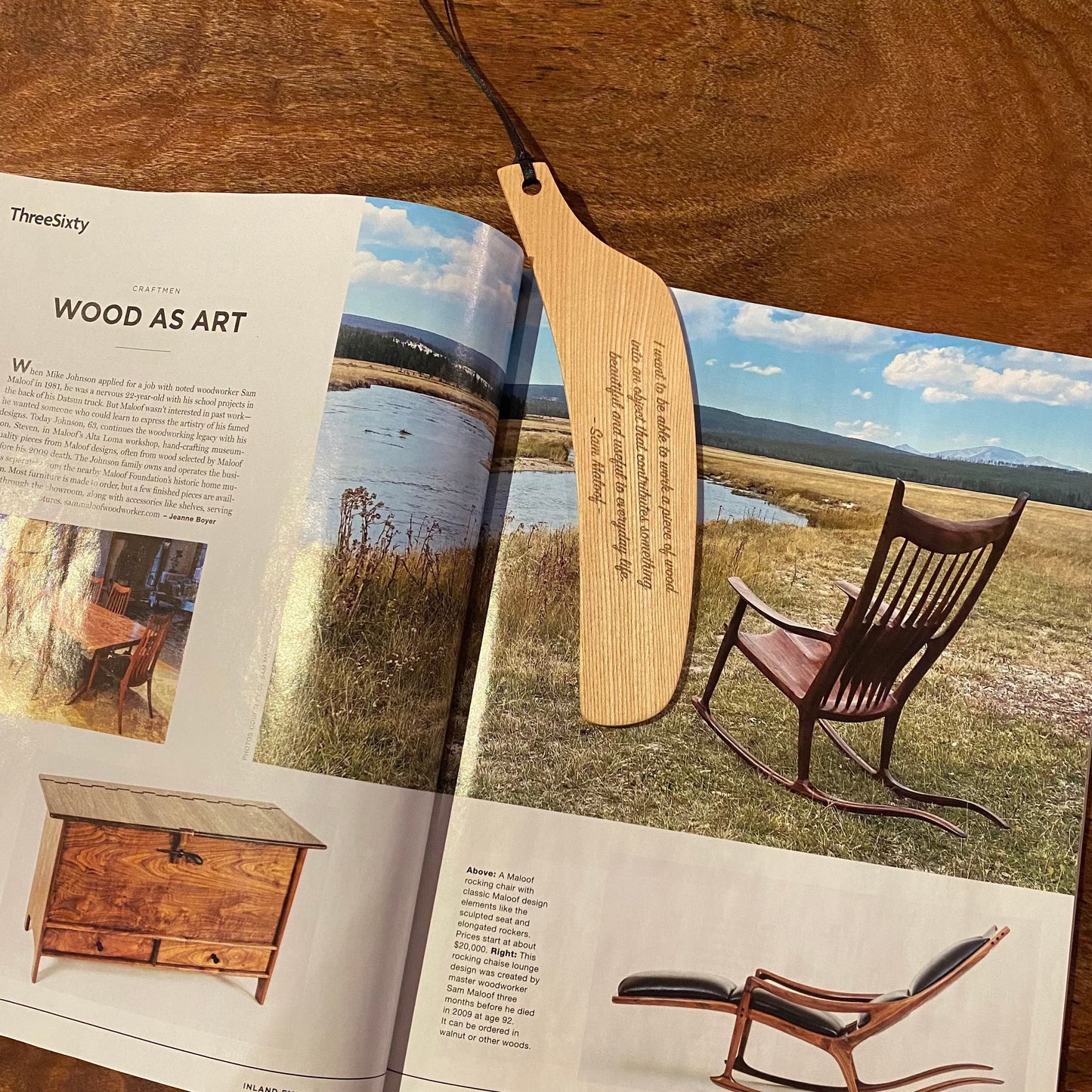 Rocking Chair Arm Bookmark with Quote