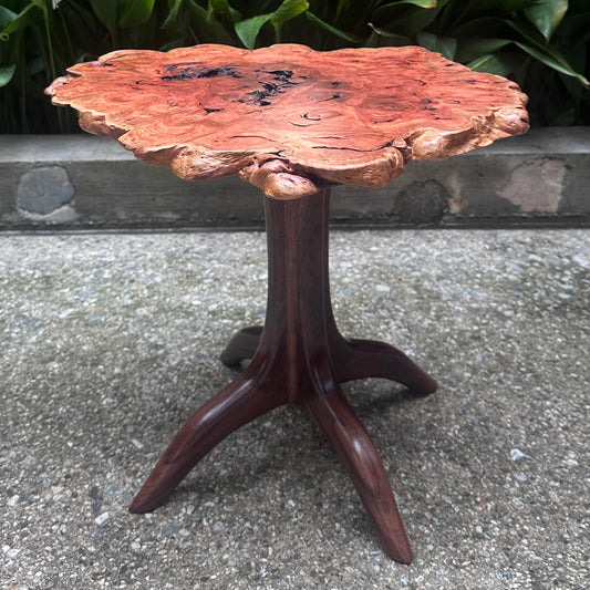 Red River Gum / Claro Walnut Pedestal Table